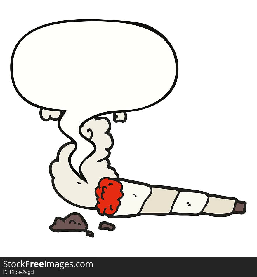 cartoon cigarette and speech bubble