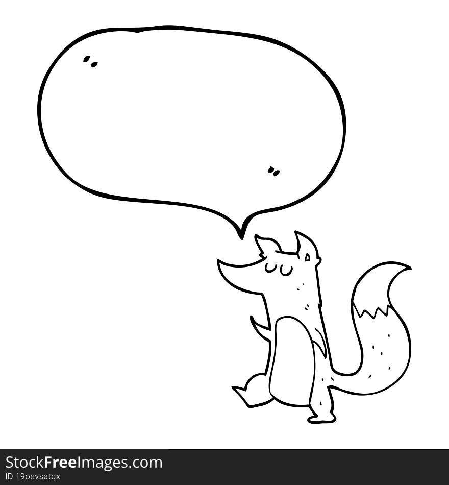 speech bubble cartoon little wolf