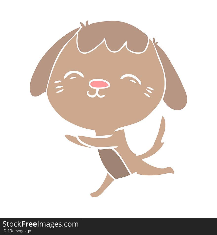 happy flat color style cartoon dog