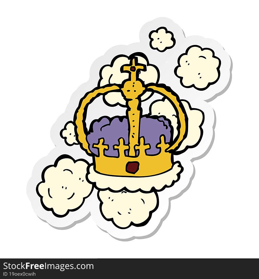 sticker of a cartoon crown