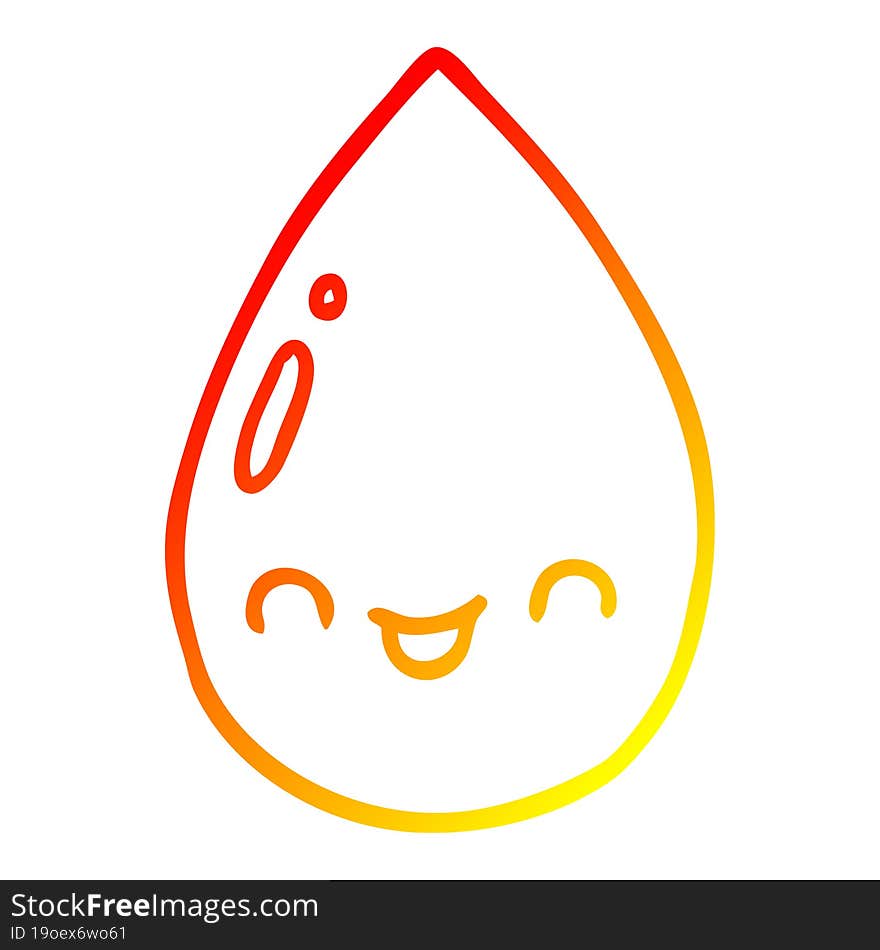 warm gradient line drawing cartoon cute raindrop