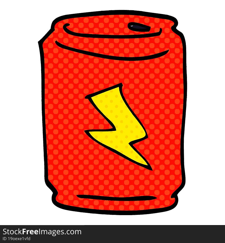 cartoon doodle of a can of energy drink