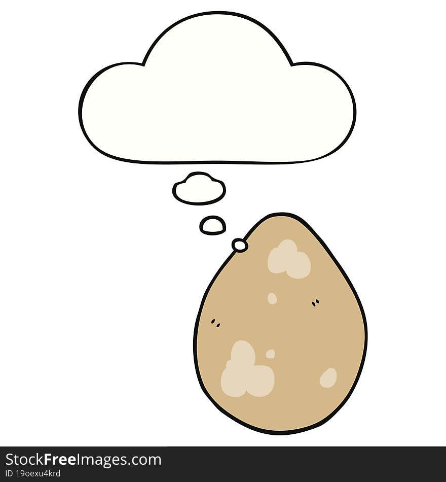 cartoon egg with thought bubble. cartoon egg with thought bubble