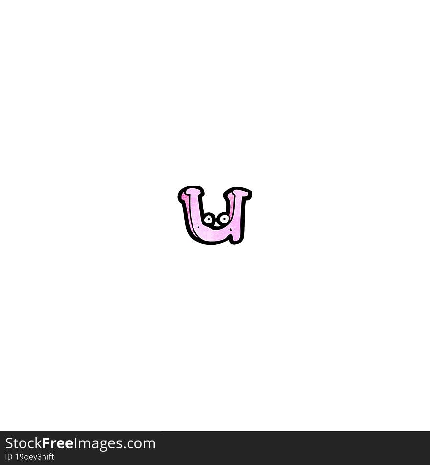 cartoon letter u with eyes