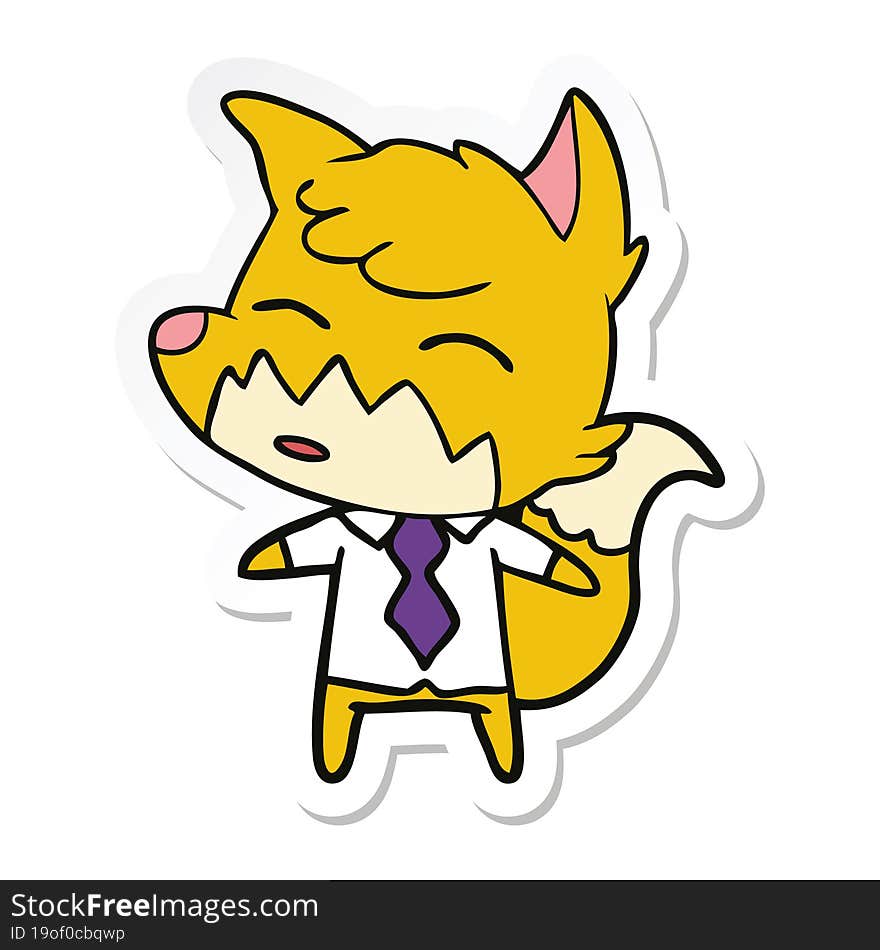 sticker of a cartoon fox