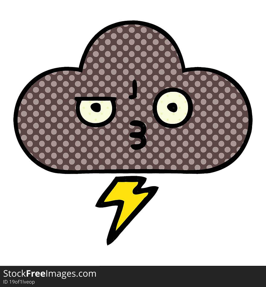 Comic Book Style Cartoon Storm Cloud