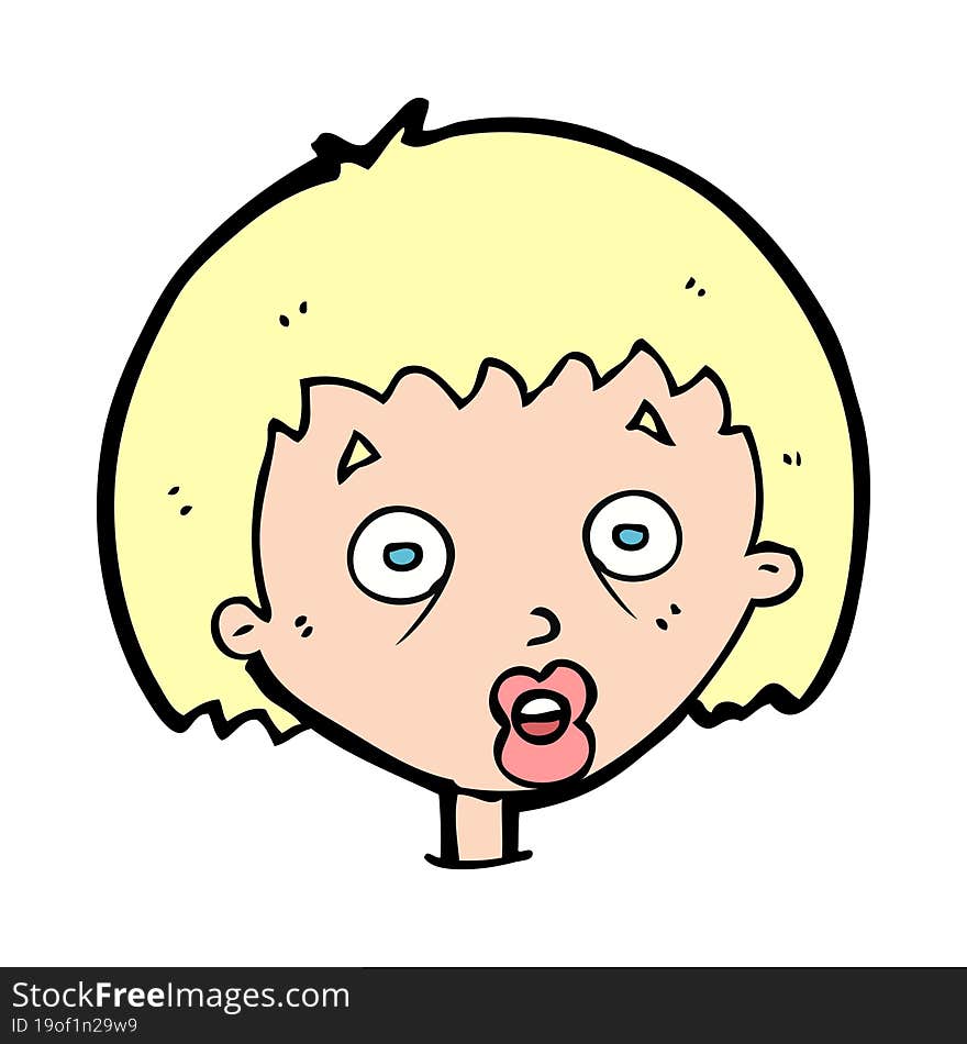 cartoon shocked woman