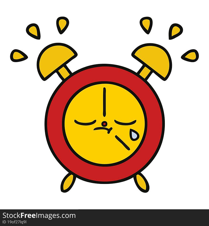 cute cartoon of a alarm clock. cute cartoon of a alarm clock