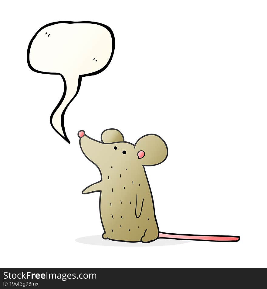 freehand drawn speech bubble cartoon mouse