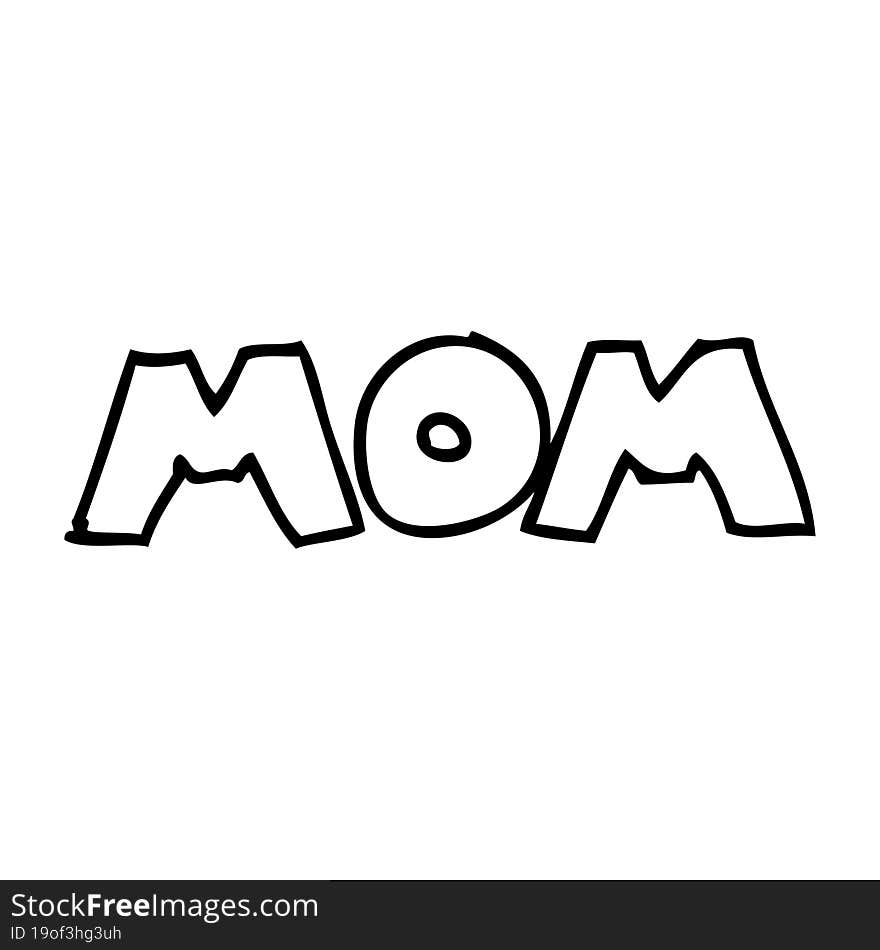 cartoon word mom