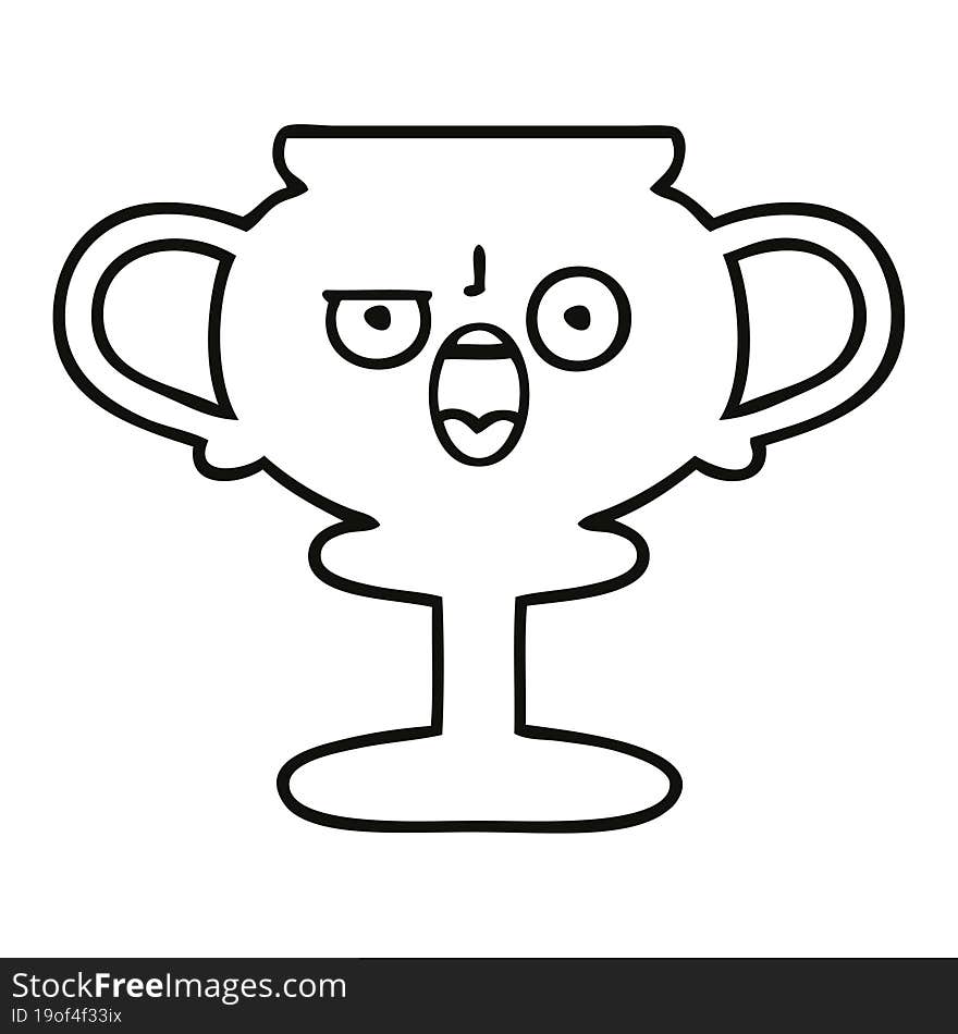 line drawing cartoon trophy