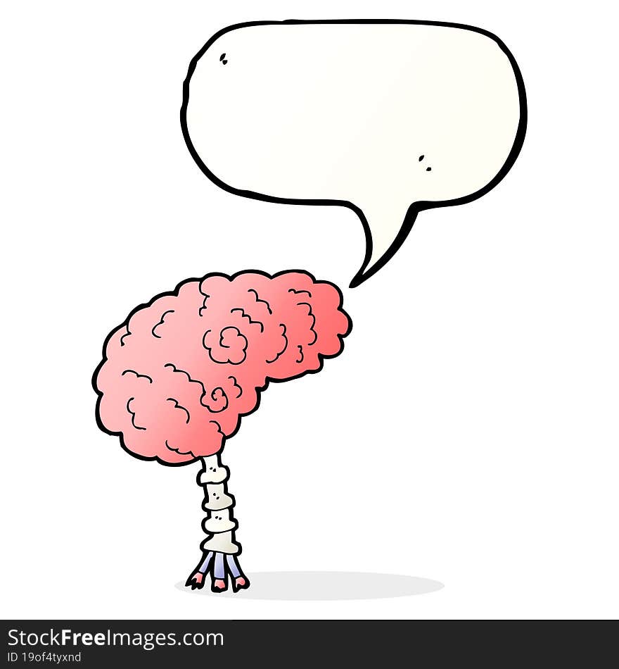 cartoon brain with speech bubble