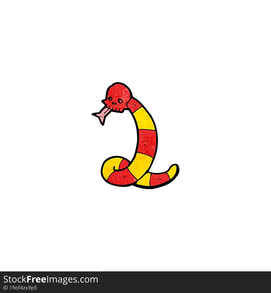 cartoon snake with skull