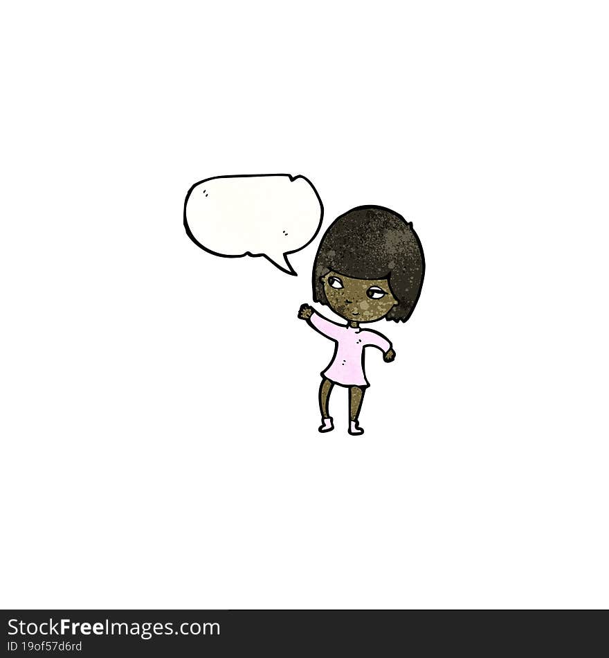 cartoon woman with speech bubble