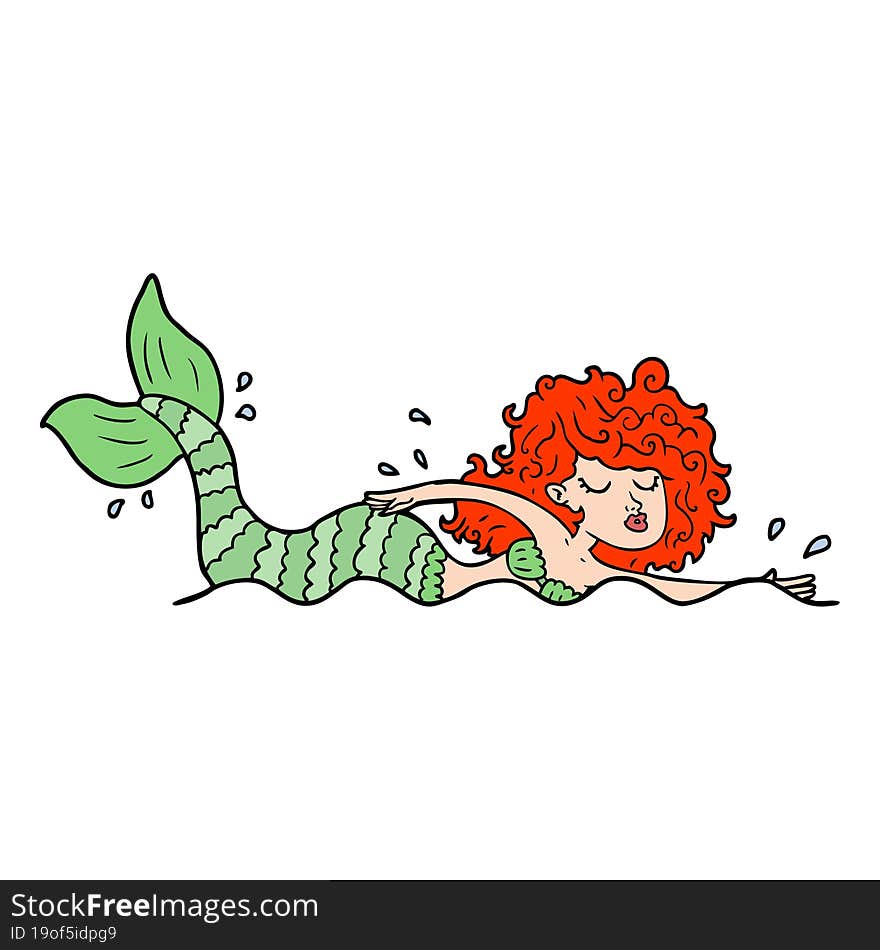 cartoon mermaid. cartoon mermaid