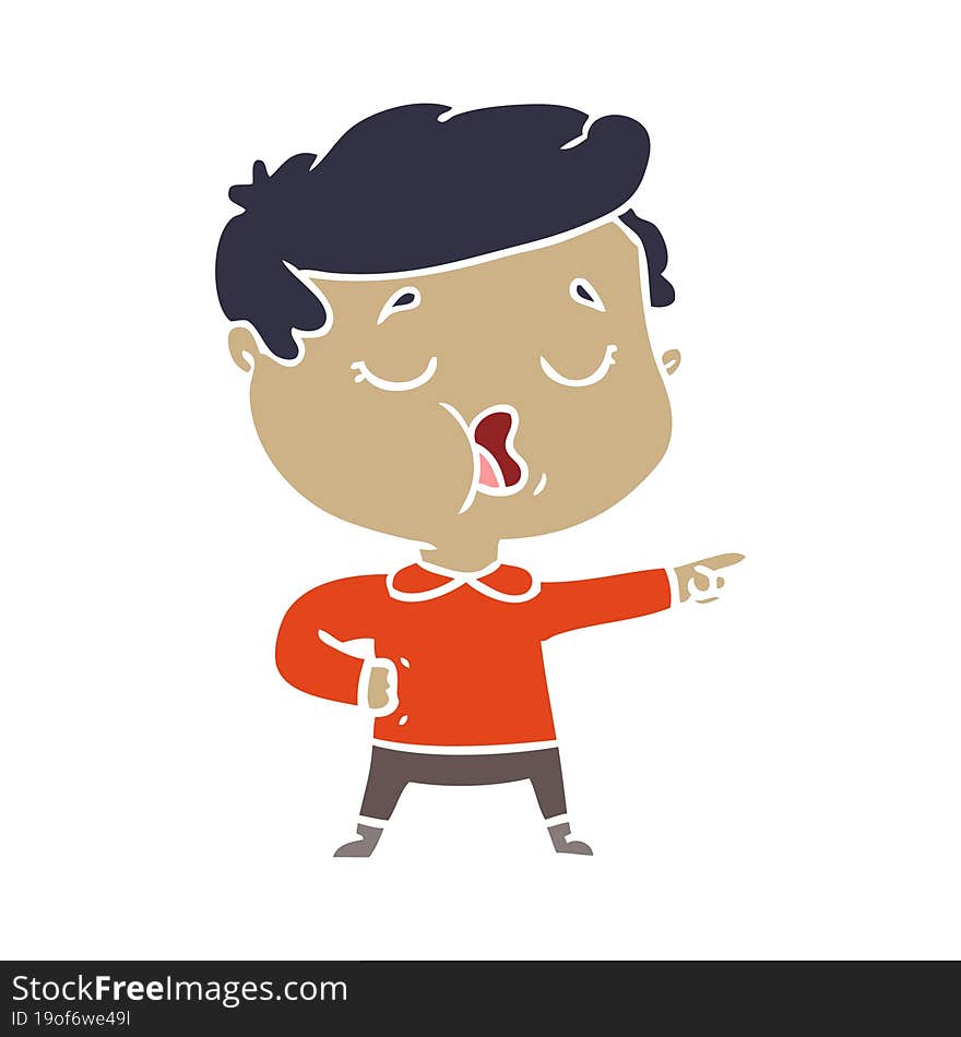 flat color style cartoon man talking