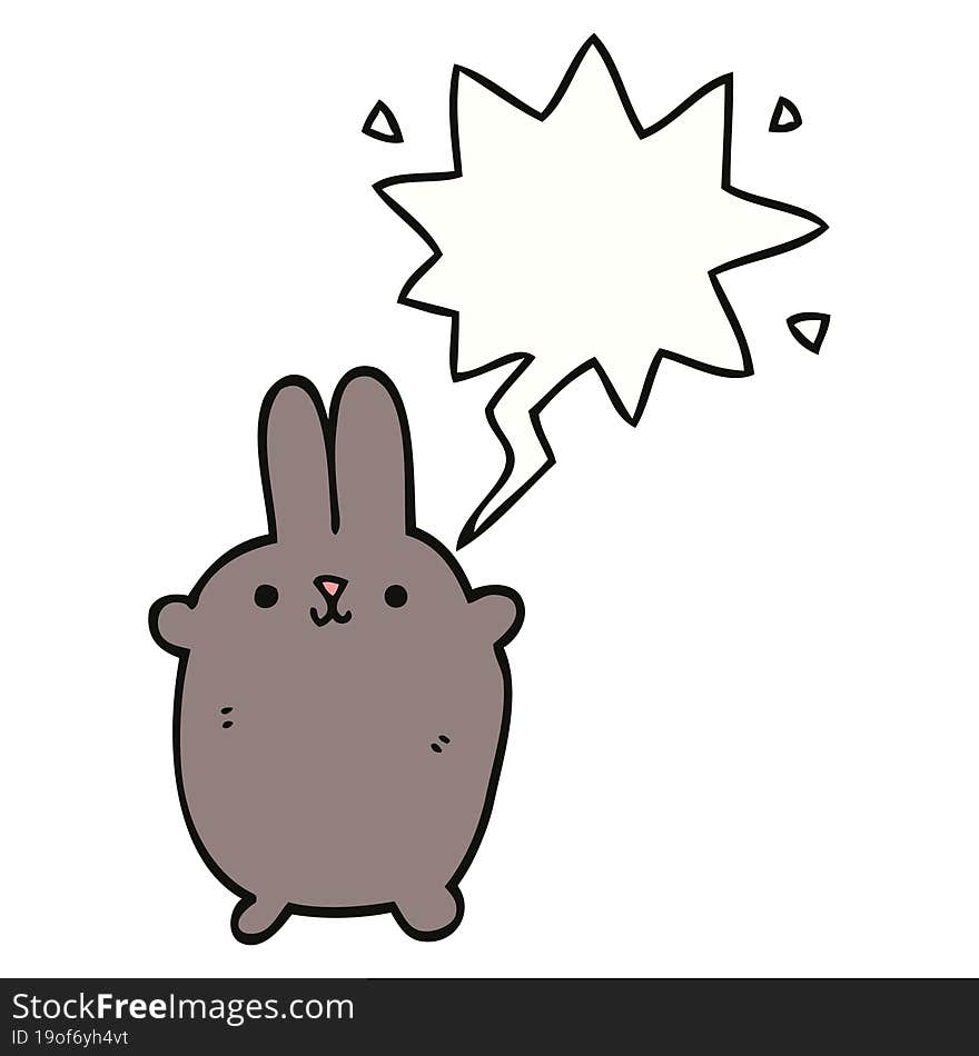 cartoon rabbit and speech bubble