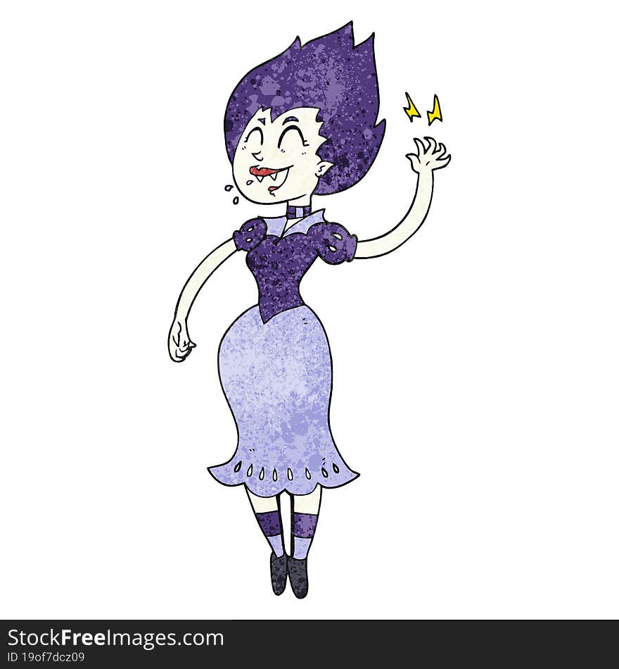 textured cartoon vampire girl