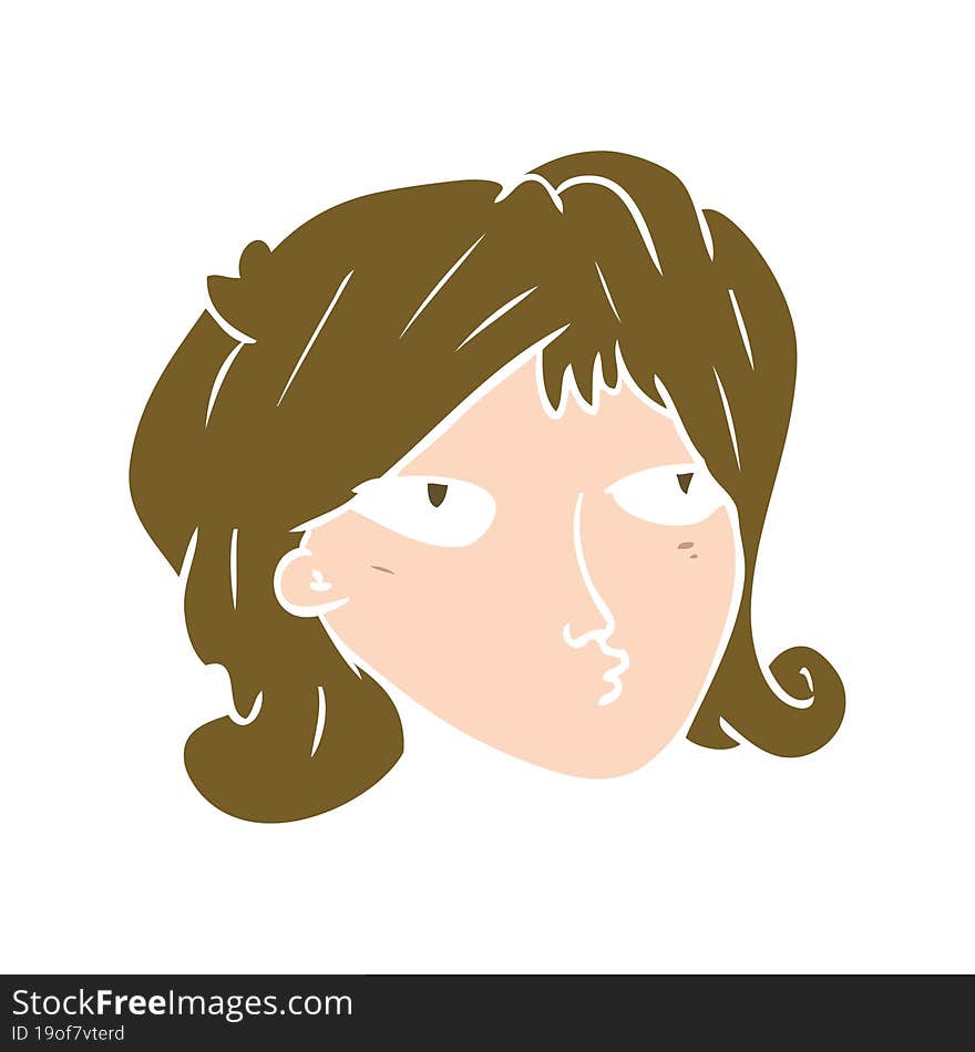 flat color style cartoon woman