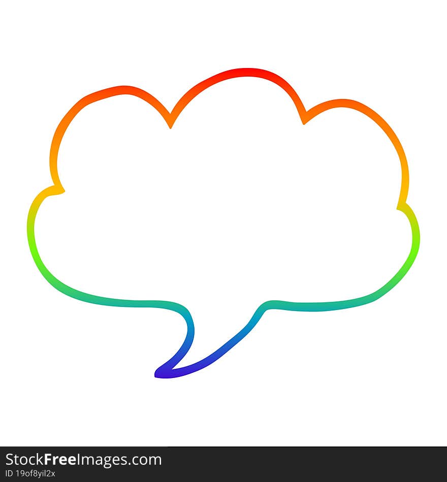 rainbow gradient line drawing cartoon expression bubble