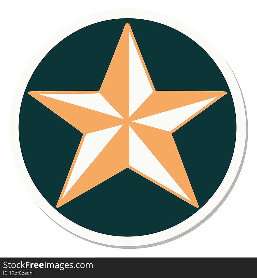 Tattoo Style Sticker Of A Star