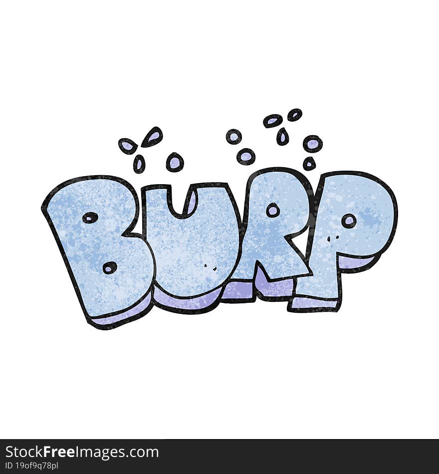 textured cartoon burp text