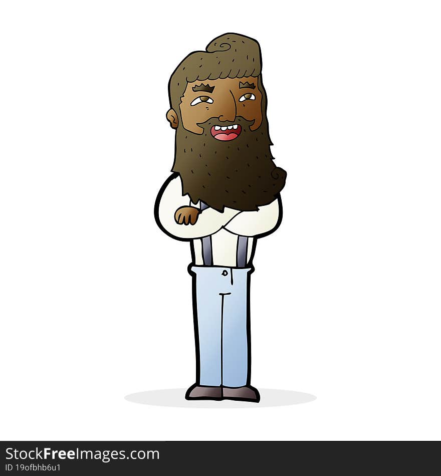 cartoon happy man with beard