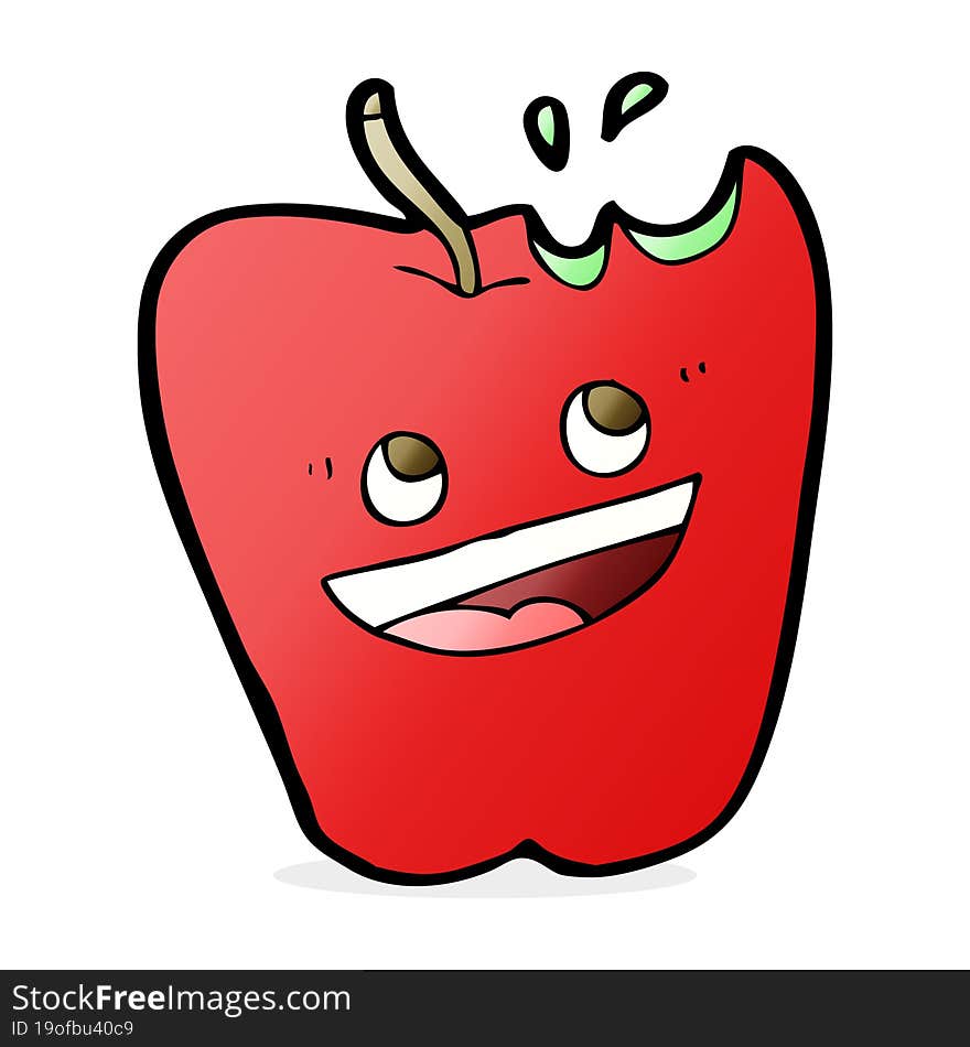 Happy Apple Cartoon