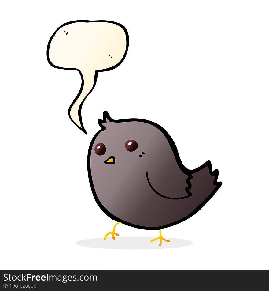 cartoon bird with speech bubble