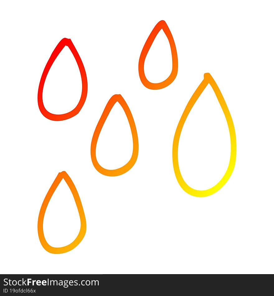 warm gradient line drawing cartoon green paint droplets