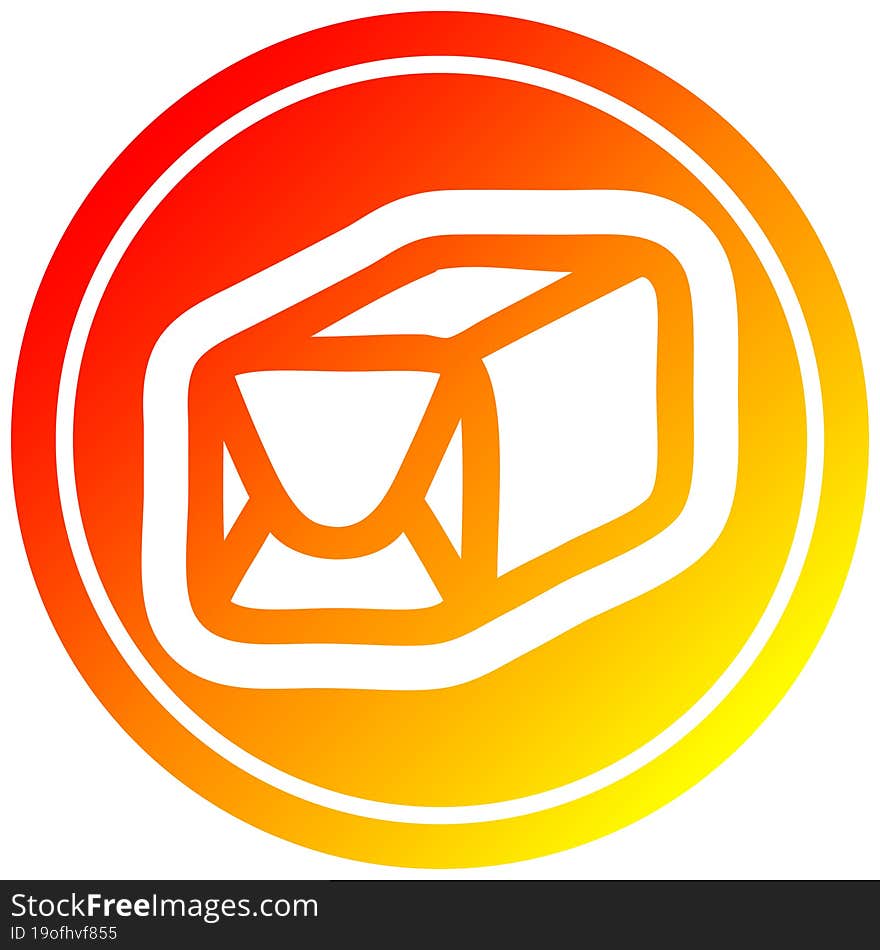 wrapped parcel circular in hot gradient spectrum