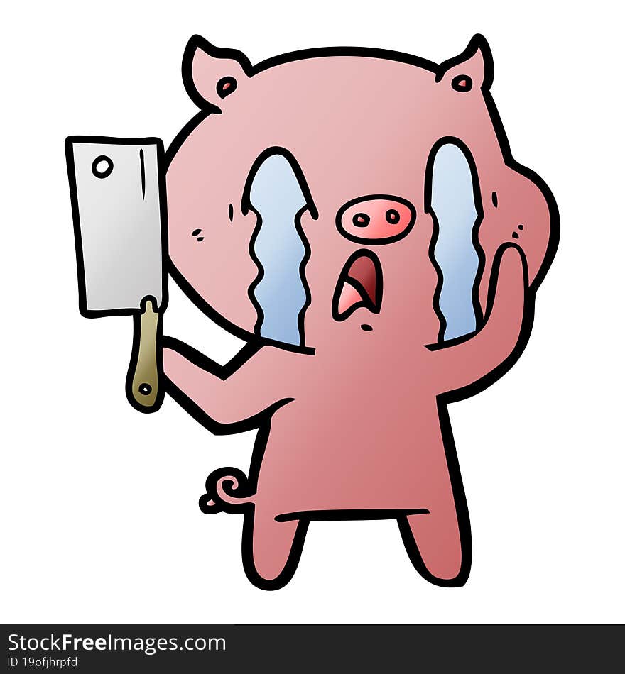 crying pig cartoon. crying pig cartoon