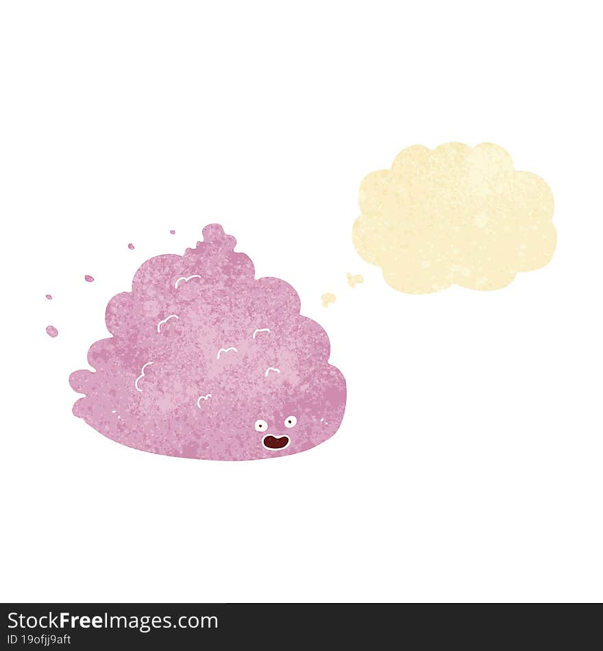 cartoon cloud character with thought bubble
