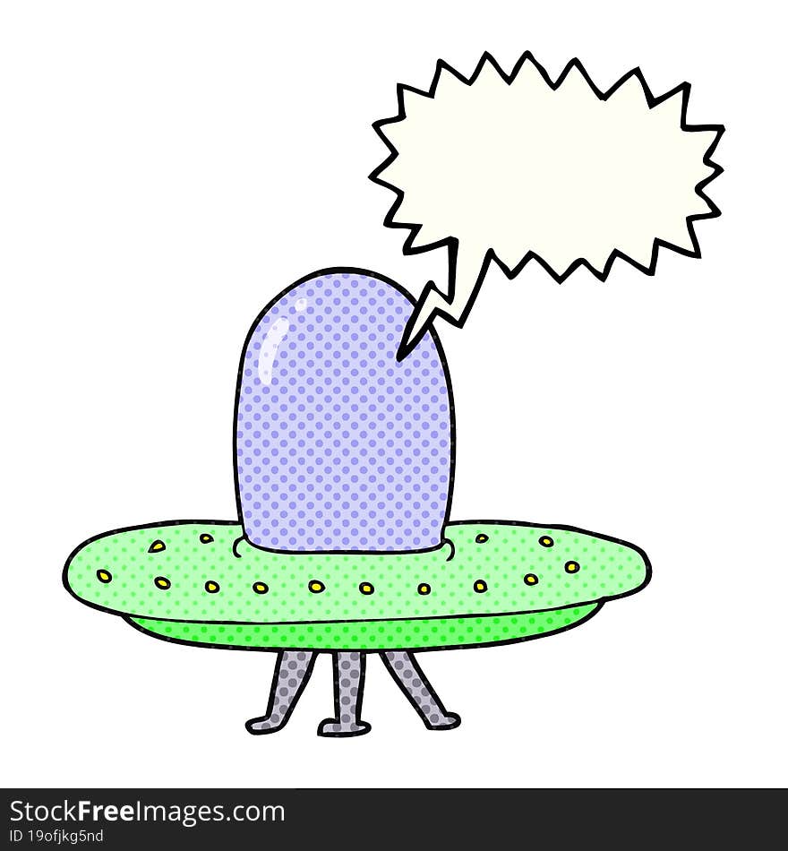 comic book speech bubble cartoon spaceship