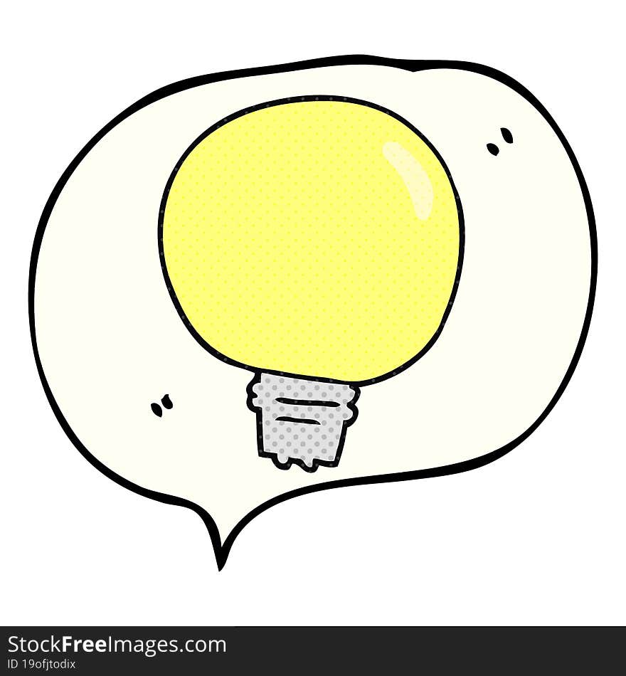 freehand drawn comic book speech bubble cartoon light bulb