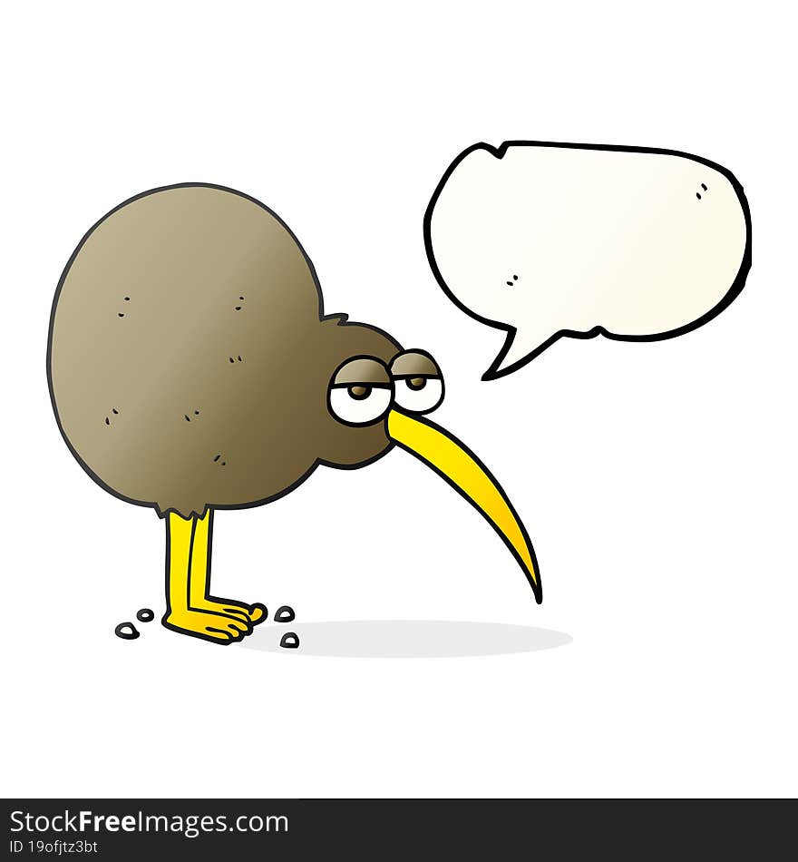 speech bubble cartoon kiwi