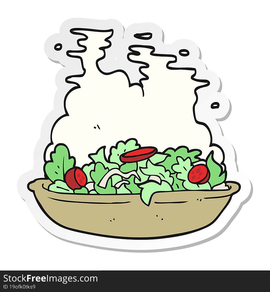 sticker of a cartoon salad