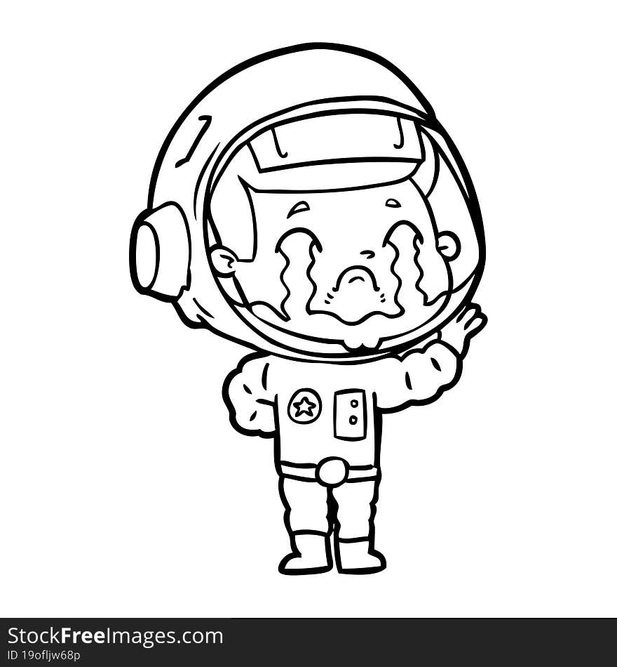 cartoon crying astronaut. cartoon crying astronaut