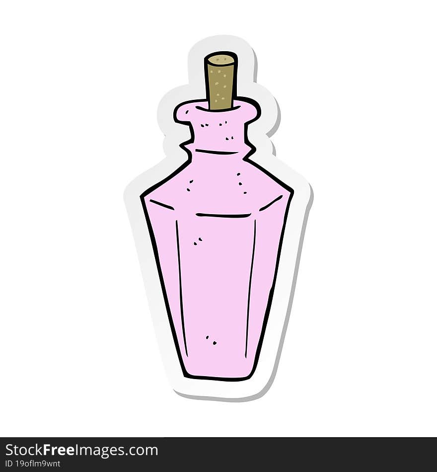 Sticker Of A Cartoon Perfume Fragrance Bottle