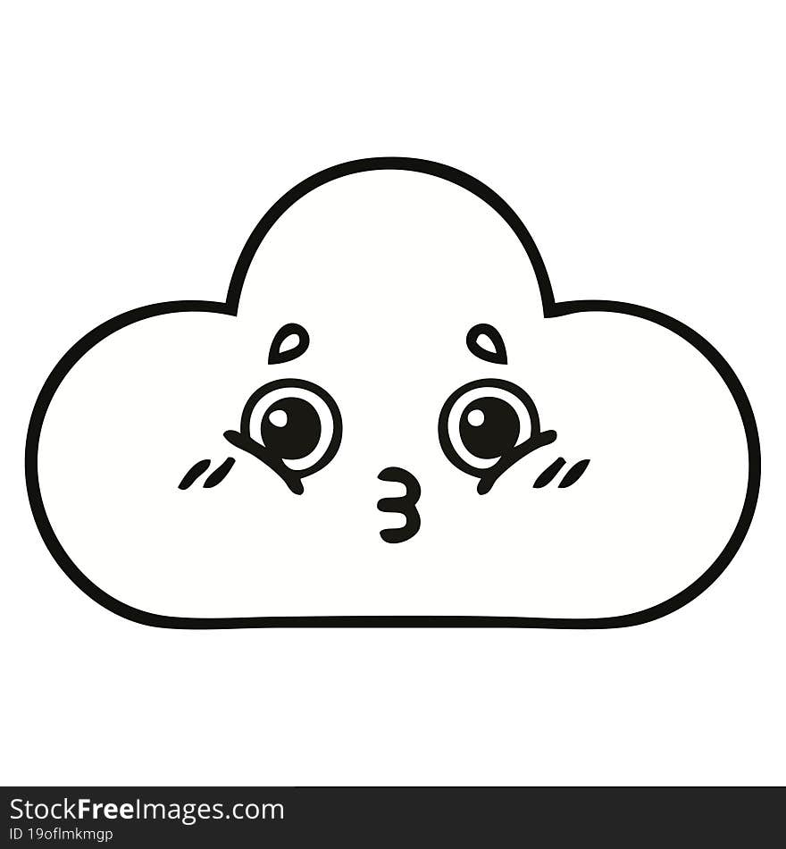 cute cartoon of a cloud. cute cartoon of a cloud