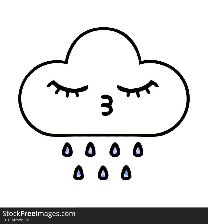 comic book style cartoon of a rain cloud