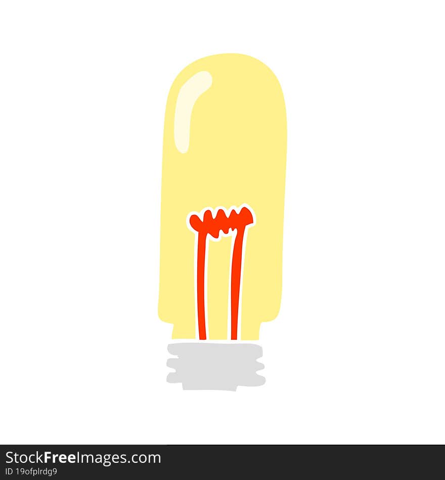 Flat Color Illustration Of A Cartoon Light Bulb