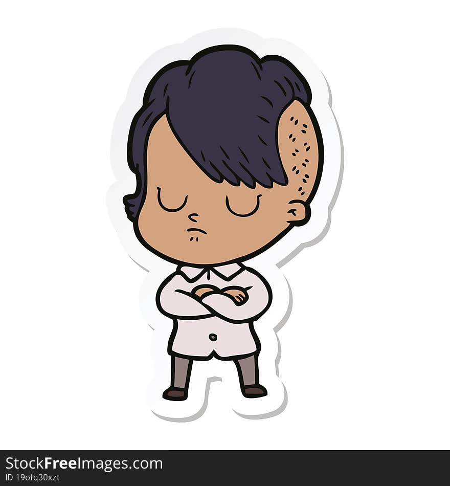 sticker of a cartoon woman