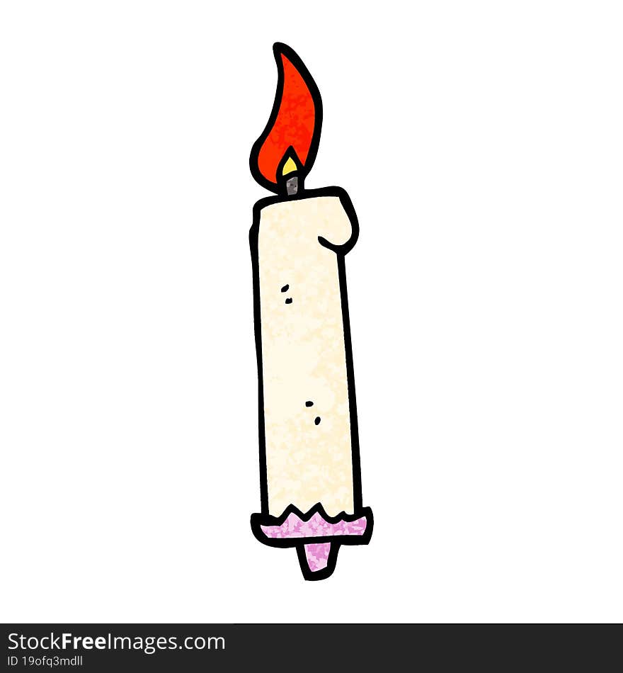 grunge textured illustration cartoon birthday candle