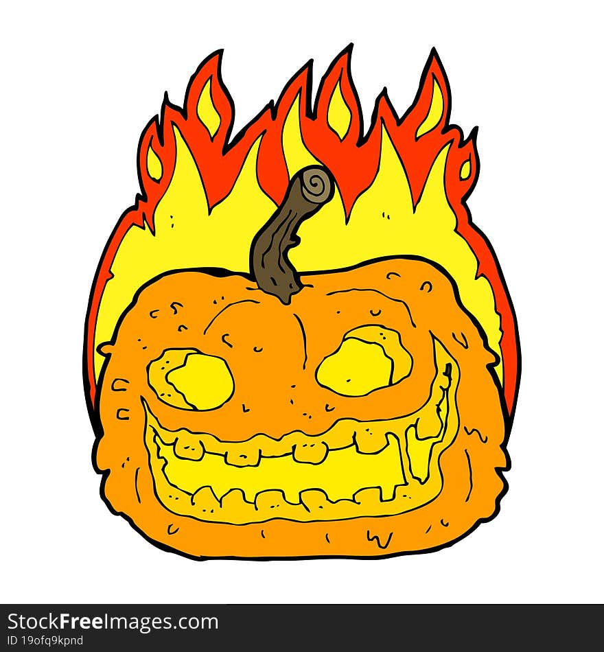 cartoon spooky pumpkin