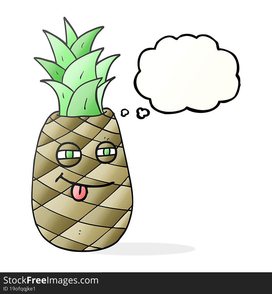 Thought Bubble Cartoon Pineapple