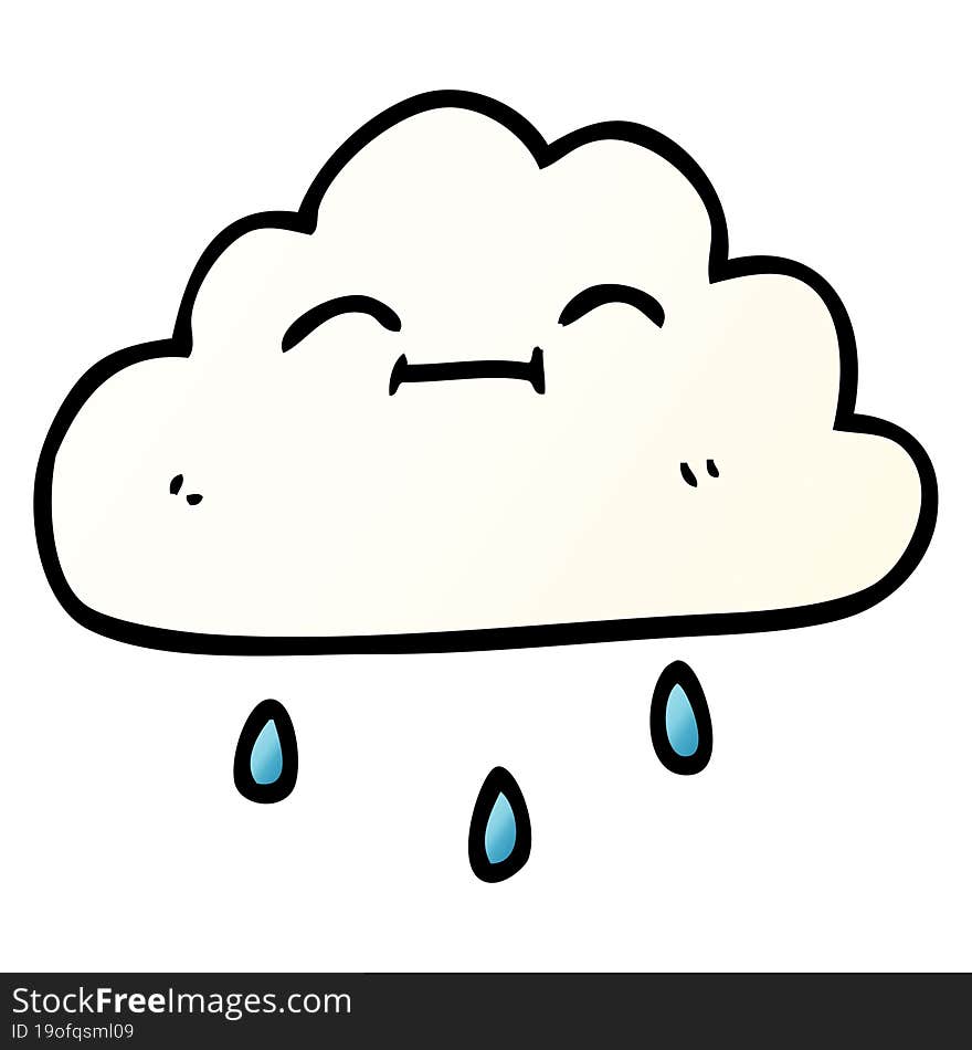 cartoon doodle happy rain cloud