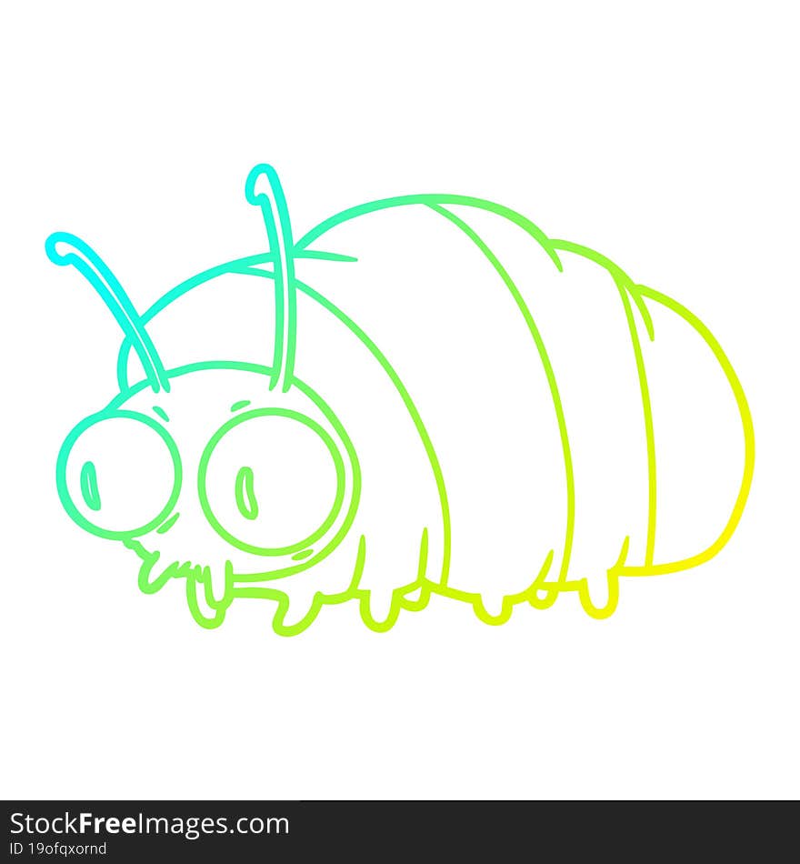 cold gradient line drawing funny cartoon bug