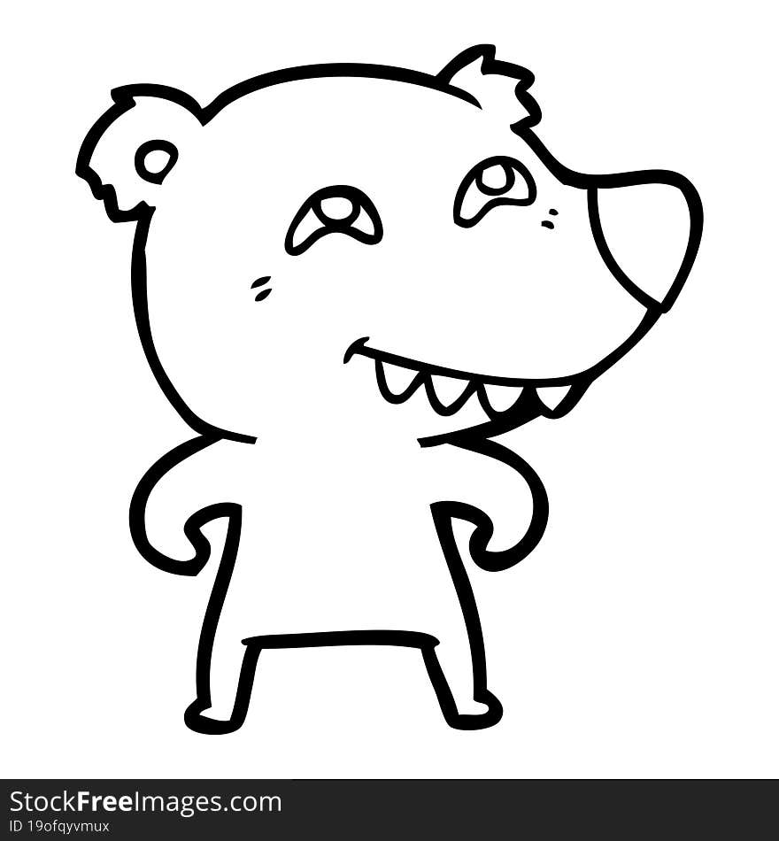 cartoon bear showing teeth. cartoon bear showing teeth