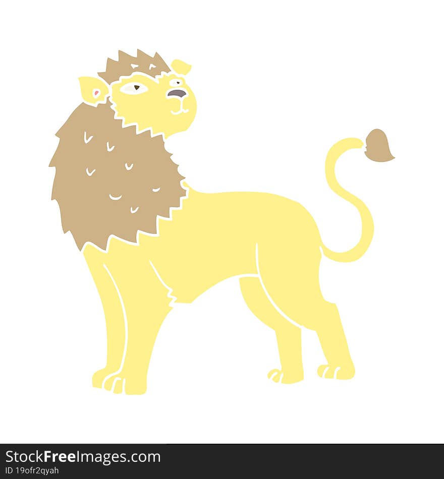 flat color style cartoon lion